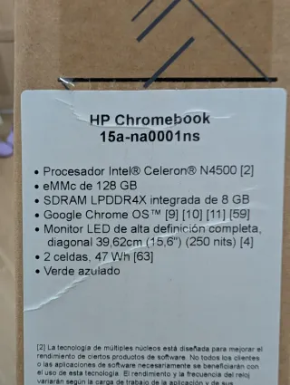 HP Chromebook 15a-na0001ns