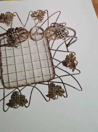 Cesto Vintage Decorativo Uva Metallo