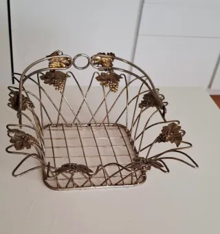 Cesto Vintage Decorativo Uva Metallo