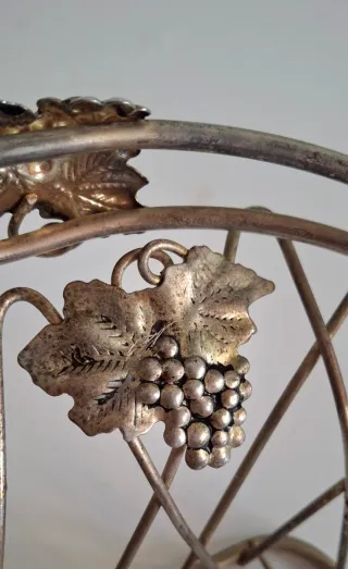 Cesto Vintage Decorativo Uva Metallo