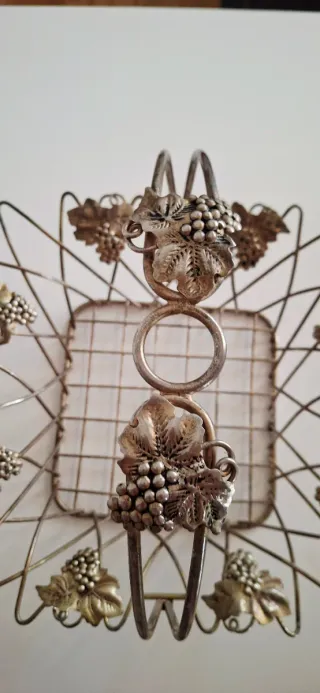 Cesto Vintage Decorativo Uva Metallo