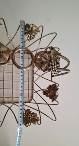 Cesto Vintage Decorativo Uva Metallo