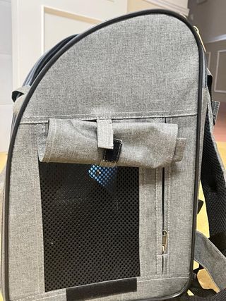 Mochila para mascotas azul y gris