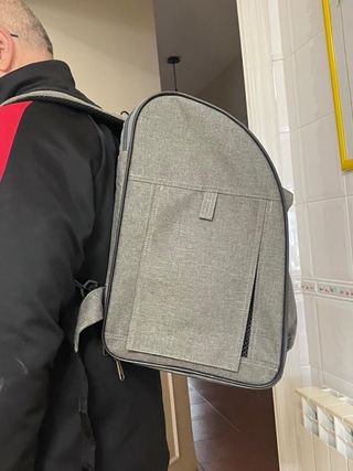 Mochila para mascotas azul y gris