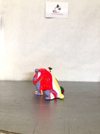 Statua bulldog moderno multicolore decorazione