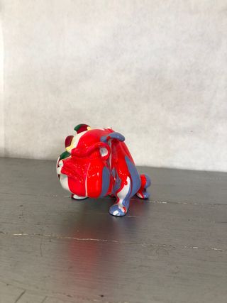 Statua bulldog moderno multicolore decorazione