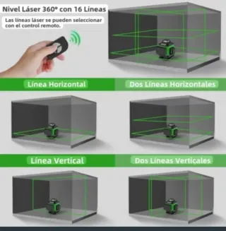 Nivel Láser 4D 16 Líneas Trípode  Accesorios