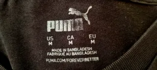 Camiseta Puma Negra Logo Verde
