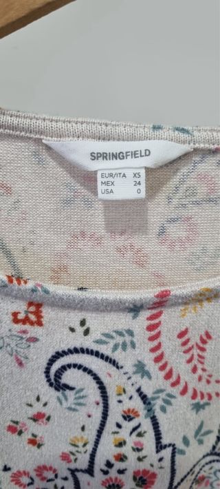 Camiseta Springfield Talla XS Estampado Floral