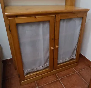 Mueble Colono madera y cristal