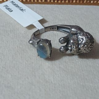 Anillo Plata Labradorita Natural Ajustable