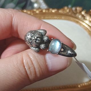 Anillo Plata Labradorita Natural Ajustable