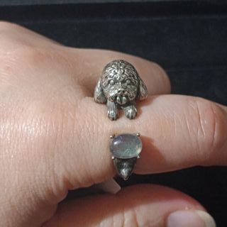 Anillo Plata Labradorita Natural Ajustable