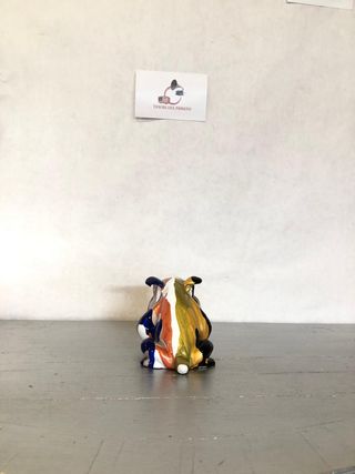 Scultura Bulldog Design Colorato