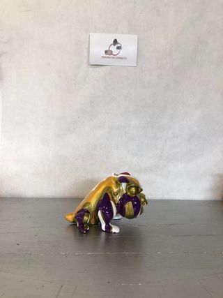 Scultura Bulldog Design Colorato