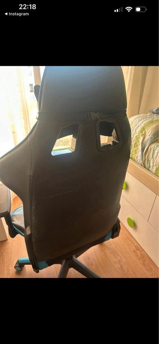 Silla Gamer Azul y Negra