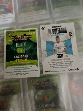 Cartas Panini Mbappé Balón de Oro y Top Goleador