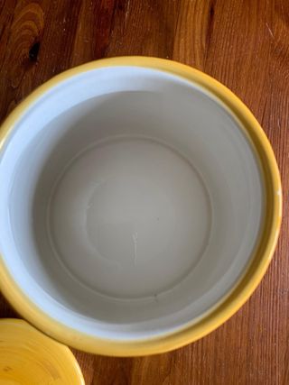 Barattolo in ceramica vintage decorato a mano