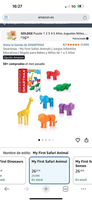 Juguetes animales imantados motricidad