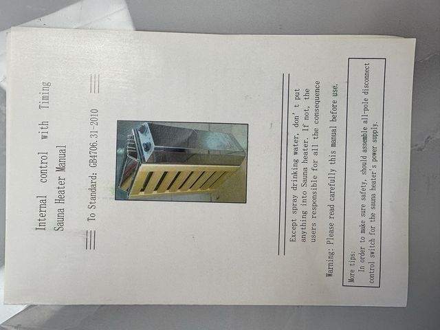 Riscaldatore sauna con controllo interno e timer