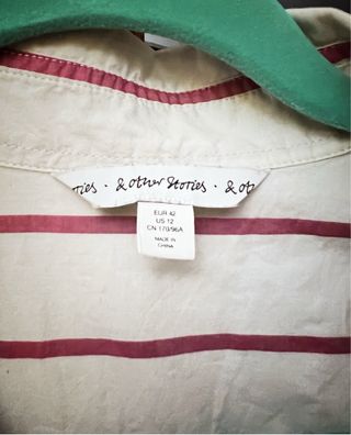 Vestido camisero rayas blanco y rojo