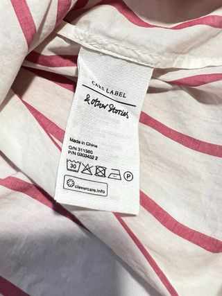 Vestido camisero rayas blanco y rojo