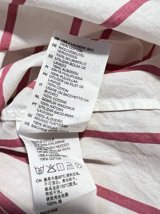 Vestido camisero rayas blanco y rojo