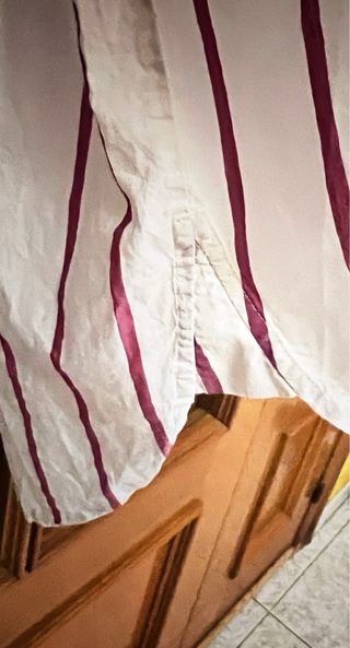 Vestido camisero rayas blanco y rojo