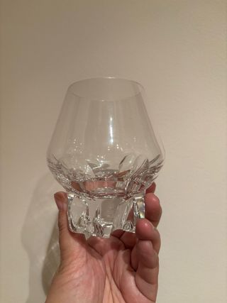 Conjunto de vasos de cóctel y tubo cristal años 70