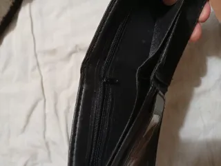 Billetera RONGDA hombre cuero negro y marrón