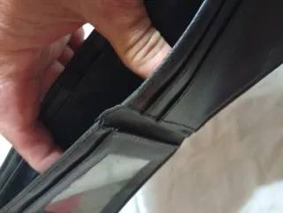 Billetera RONGDA hombre cuero negro y marrón