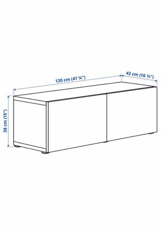 Mueble TV Bestå Ikea Blanco Cristal Madera