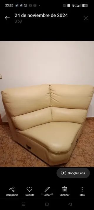 Sofá de piel beige urge