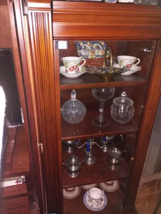 Mueble TV madera y cristal