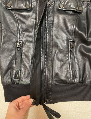 Cazadora biker piel Zara