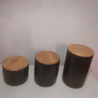 Set di 3 barattoli da cucina