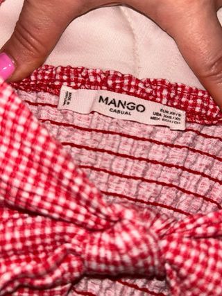 Top cuadros rojo y blanco