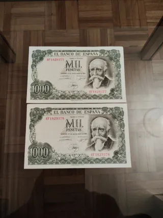 Lote 10 Billetes 1000 Pesetas 1971 - Serie Correla