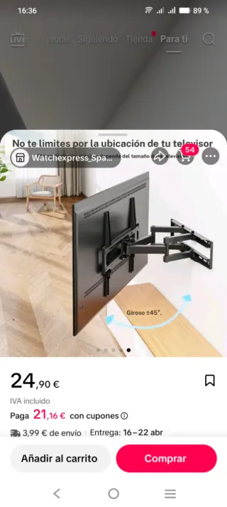 Soporte TV VESA 26-55 Negro