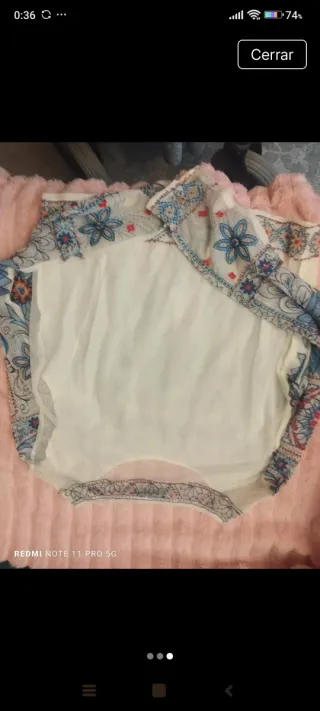 Top Zara Tul Bordado Blanco