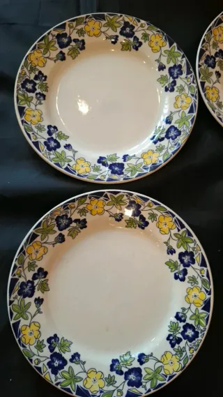 6 Pratos de Sobremesa Portugueses Florais