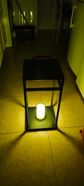 Farol de jardín negro metal