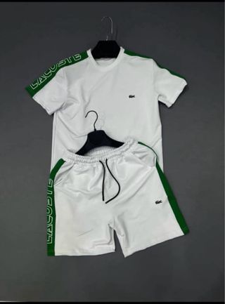 Conjunto Deportivo Lacoste Blanco y Verde