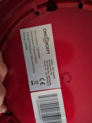 Máquina de Palomitas Roja ONEconcept