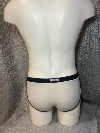 Bañador slip hombre negro y blanco