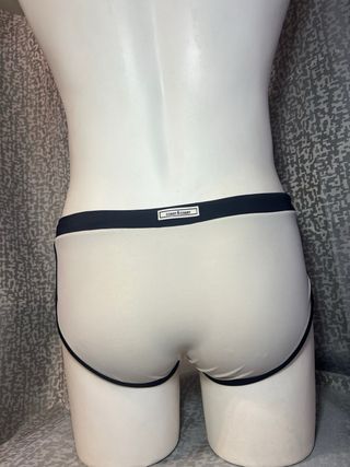 Bañador slip hombre negro y blanco