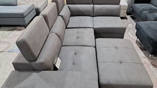 Sofá Rinconera Cama con Arcón y 2 Pufs