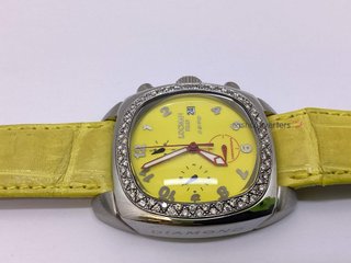 reloj alta gama caballero locman 1970 diamond bezel black chronograph watch nâº202
