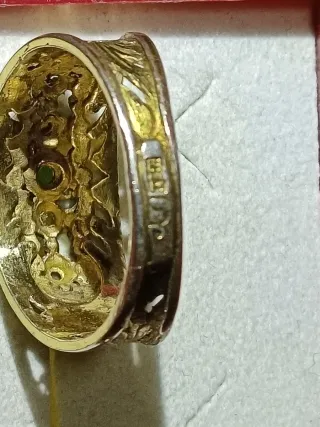 Anillo Plata Dorada 925 con Incrustaciones