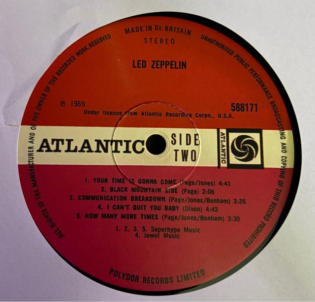 Vinile Led Zeppelin I Atlantic Records blu turchese